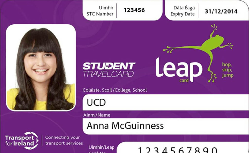 carne estudiante Dublín leap card
